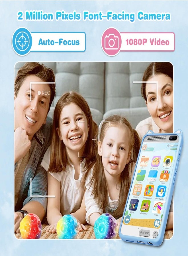 E teacher Kids Phone 3.97" Touchscreen Toddler Smart Phone Learning Toys with Educational Games, 2000mA High-Capacity Kids Cell Phone for Boys Age 3-12, Toy Phone with Puzzle Game, 8GB SD Card (Blue) - Image 5